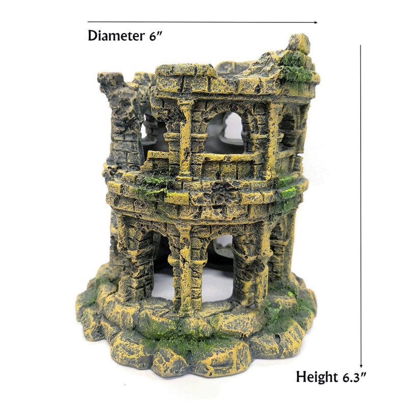 M2cbridge Antique Roman Column Ruins European Castle Aquarium Decorations Fish Tank Hideout Rocks (Roman Column Round) - Image 4